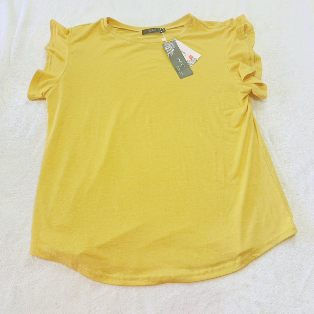 Sunny Yellow Ruffle Sleeve Tee